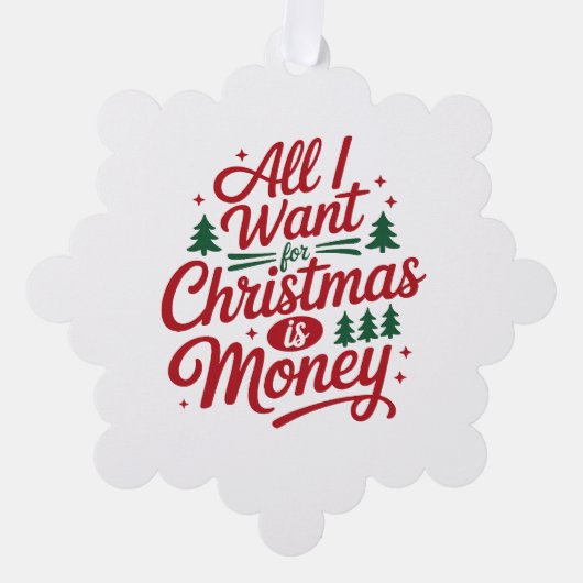 おもしろクリスマスの引用が入った紙のオーナメントカード オーナメントカード (正面)