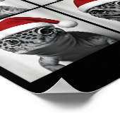 おもしろクリスマスヒョウモントカゲのサンタ写真ブース ポスター (角)