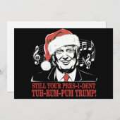 おもしろクリスマス大統領トランプパジャマ ダサいXmas シーズンカード (正面/裏面)