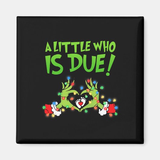 おもしろクリスマス妊娠発表 新しいママ予定 マグネット (正面)