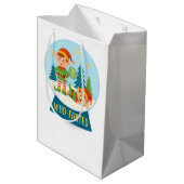 おもしろクリスマス サンタ＆エルフ「誰がオナラを？」 ミディアムペーパーバッグ (裏面アングル)