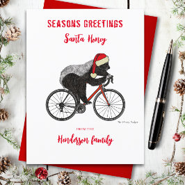 おもしろクリスマス ハニーバッジャー 自転車 カスタム シーズンポストカード
