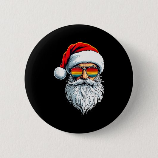 おもしろクリスマス 7月 サンタ トップ 缶バッジ (正面)