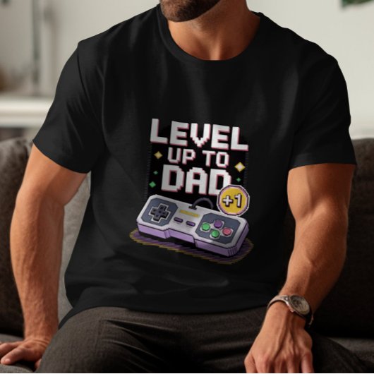 おもしろゲーマーパパレトロネオンファーザーズデー Tシャツ