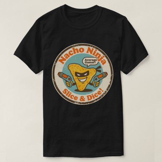 おもしろゲーミングナチョのスライス&ダイスギフト Tシャツ (デザイン正面)