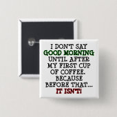 おもしろコーヒーボタンバッジピン 缶バッジ (正面&裏面)
