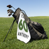 おもしろゴルファー 誕生日 60歳 おめでとう パパ ゴルフタオル (グリーン)