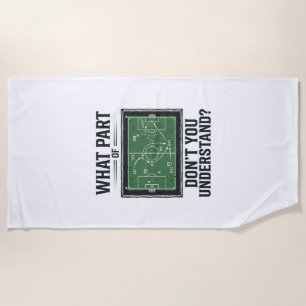 おもしろサッカー戦術コーチヴィンテージTシャツデザイン_1 ビーチタオル