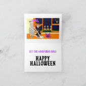 おもしろサルハロウィン折りたたみグリーティングカード カード (内部)