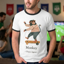 おもしろサルファミリーサッカー観戦パーティTシャツ Tシャツ