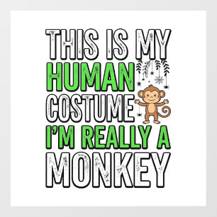 おもしろサル人間コスチューム ハロウィンTシャツデザイン ウィンドウサイン