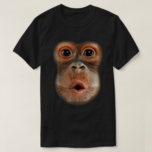 おもしろサル顔のバイラル・ミームアート Tシャツ (デザイン正面)