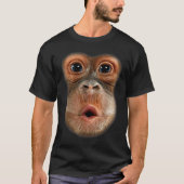 おもしろサル顔のバイラル・ミームアート Tシャツ (正面)