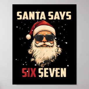 おもしろサンタが言う「6 7」クリスマス67 メモ Xmas ポスター