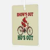 おもしろサンタクリスマス サンタはホーの出てもう出ない メタルオーナメント (正面左)