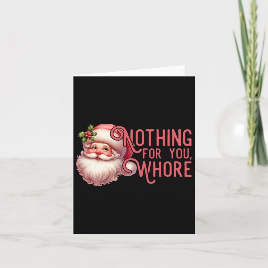 おもしろサンタクロース ビンテージ あなたへのプレゼントなし ファミリー X カード (正面)