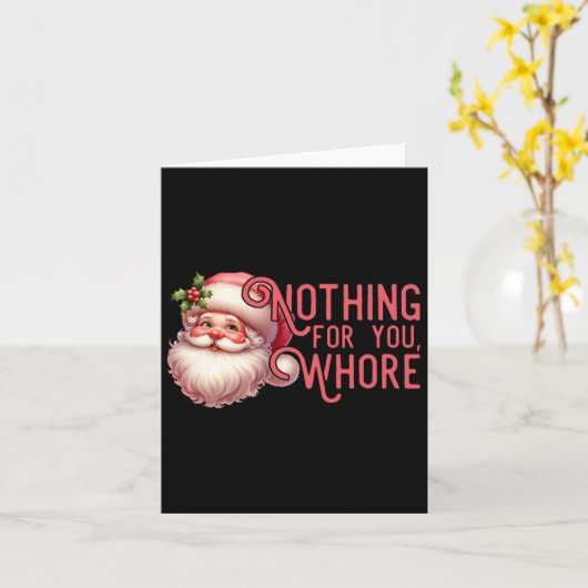 おもしろサンタクロース ビンテージ あなたへのプレゼントなし ファミリー X カード (黄色い花)