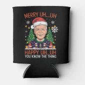 おもしろサンタジョー・バイデン メリー うーん クリスマス ダサい 缶クーラー (正面)