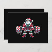 おもしろサンタ ウェイトリフティング クリスマス フィットネス ジム デ (正面/裏面)