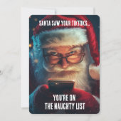 おもしろサンタTikTokいたずらリストXmasユーモア シーズンカード (正面)