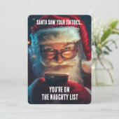 おもしろサンタTikTokいたずらリストXmasユーモア シーズンカード (スタンド正面)