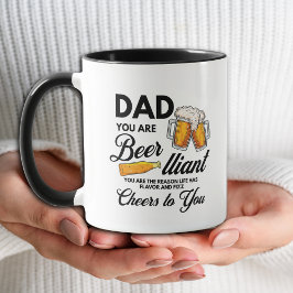 おもしろシンプルな父の日ギフト ビール好きなパパへ "Beer-lliant" マグカップ