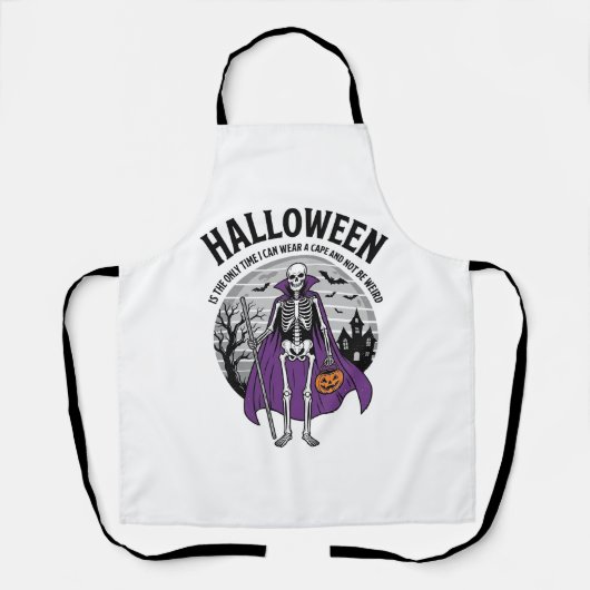 おもしろスカル ハロウィンマント 引用 昔風デザイン エプロン (正面)