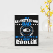 おもしろスキー講師パパの服装 父の日 カード (黄色い花)