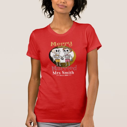 おもしろスケルトンカップルTシャツ Tシャツ (正面)