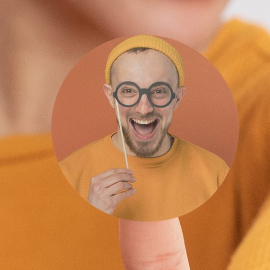 おもしろセルフィー写真 アップロード ラウンドシール