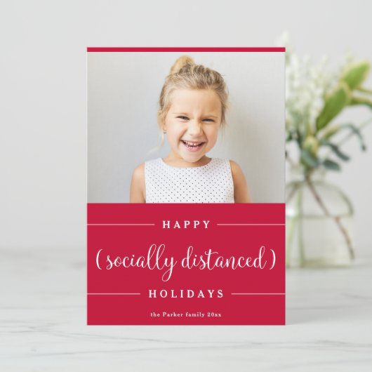 おもしろソーシャルディスタンス クリスマス | 赤い写真 (スタンド正面)