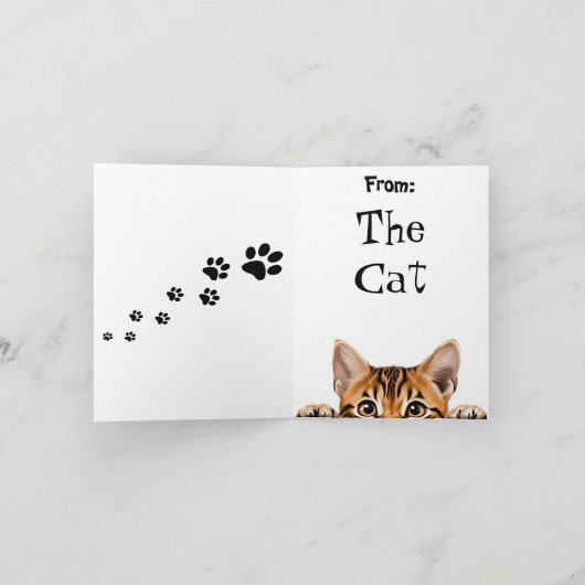 おもしろタビー猫のグリーティングカード カード (内部)