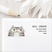 おもしろタビー猫 返送先住所 ラベル (インサイチュ)