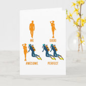 おもしろダイビング スキューバダイバー アパレル 海洋愛好家 ダイブ カード (黄色い花)