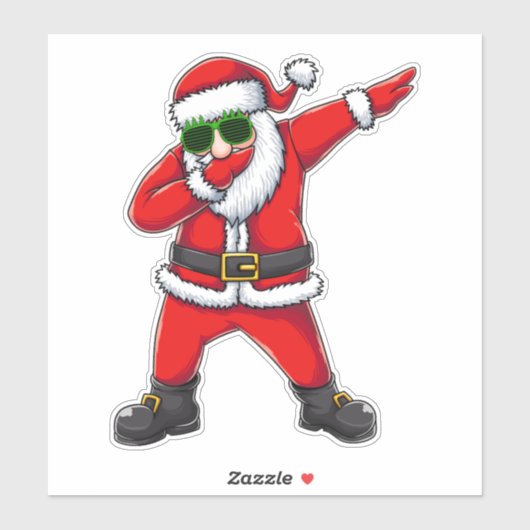 おもしろダビングサンタクロースサングラスおしゃれクリスマス シール (シート)