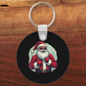 おもしろダビングサンタXmasライト女子男子クリスマス キーホルダー (正面)