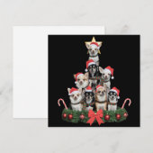 おもしろチワワ犬のクリスマスツリー Xmas シーズンカード (正面/裏面)