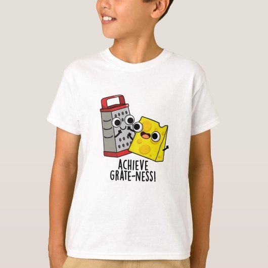 おもしろチーズのダジャレで偉大さを達成しよう Tシャツ (正面)