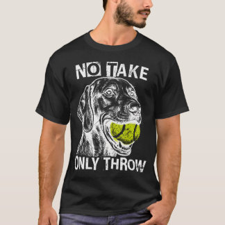 おもしろテニスボール ドイツ語 拾わないで投げてね Tシャツ