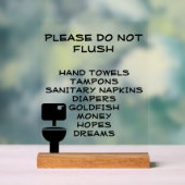 おもしろトイレ　フラッシュするな アクリルサイン (ニュートラル)