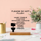 おもしろトイレ　フラッシュするな アクリルサイン (ウェディング)