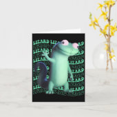 おもしろトカゲ ミーム 動物 女性 男性 _4 カード (黄色い花)