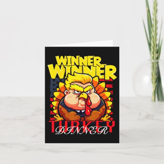 おもしろトランプ勝利勝利七面鳥の食事感謝祭 カード (正面)
