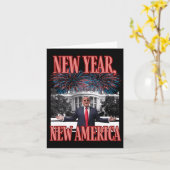 おもしろトランプ新年 カード (黄色い花)