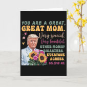 おもしろドナルド・トランプ 母の日 花を持った おもしろ引用符 カード (黄色い花)