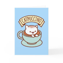 おもしろネコのグリーティングカード:CATPUCCINO