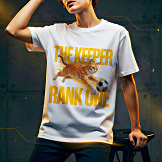 おもしろネコゴールキーパーTシャツ - サッカー好きな人へのギフト Tシャツ