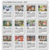 おもしろノーム 2027年 写真カレンダー 日曜日 - シール (正面)