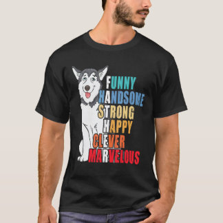 おもしろハスキーお父さん ハスキー かっこいい 強い 父の日 Tシャツ