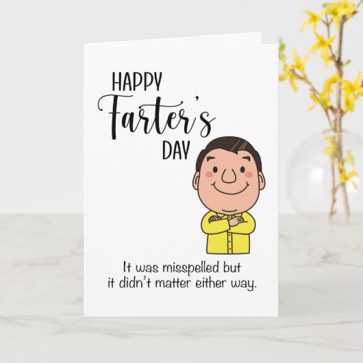 おもしろハッピーファーターズデー ユーモア 父の日 カード (黄色い花)